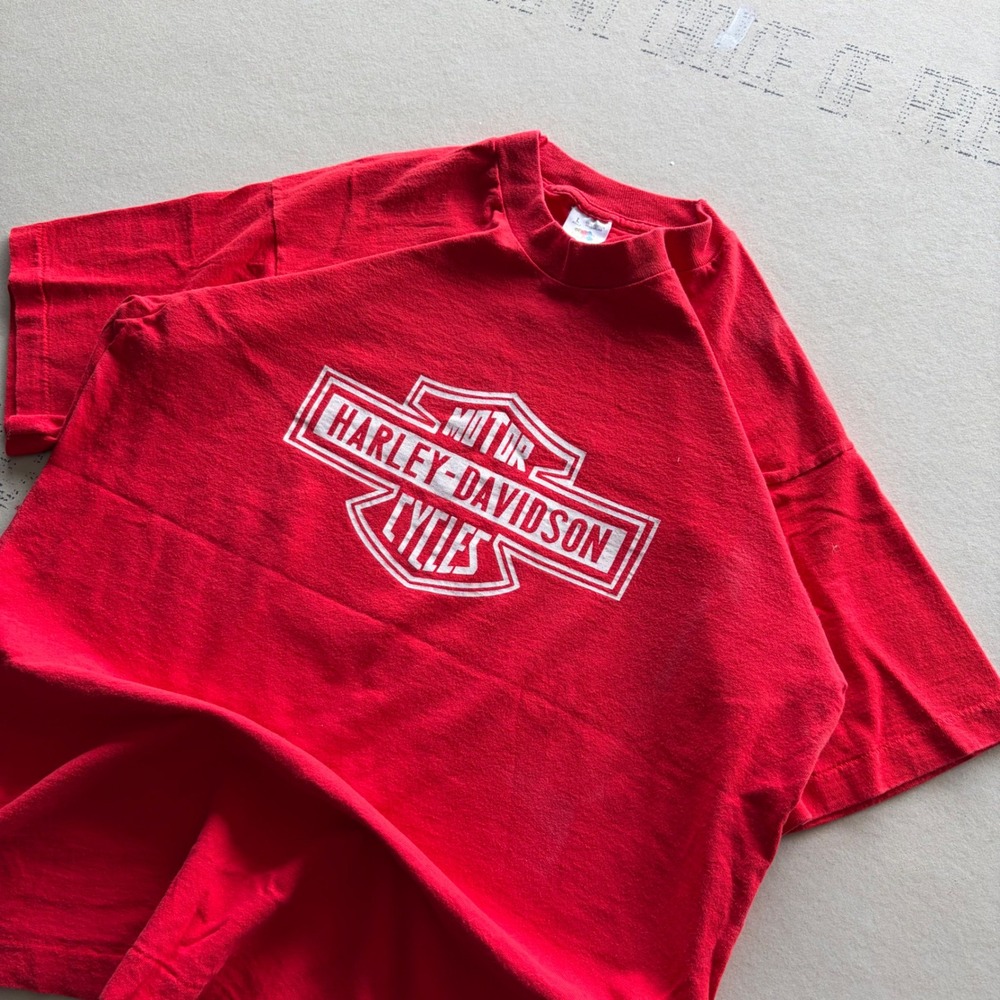 Vintage 90s single stitch faded red Harley Davidson T-shirt